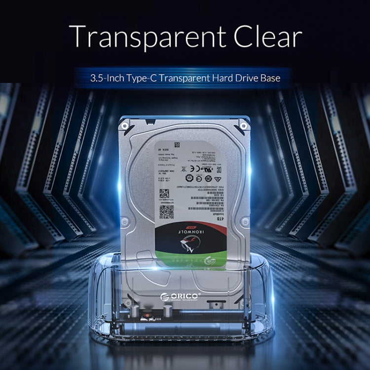 ORICO 6139C3-G2 3.5 inch Transparent USB3.1 Gen2 Type-C Hard Drive Dock – TPU