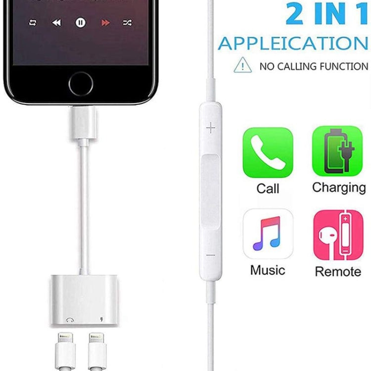 ZS-S1802 Earphone – 2 in 1 8 Pin Male to 8 Pin Charging + 8 Pin Audio Female Connector...