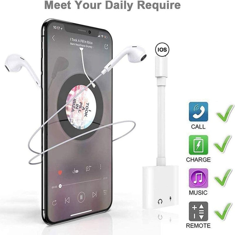 ZS-S1802 Earphone – 2 in 1 8 Pin Male to 8 Pin Charging + 8 Pin Audio Female Connector...