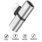 Zs-18182 2 PCS 2 in 1 8 Pin Male to 8 Pin Charging + 8 Pin Audio Female Connector Earphone Adapter, Supports Call & Volume Control, Compatible with IOS 13 System