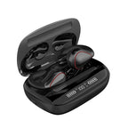 T20 TWS Bluetooth 5.0 Touch Wireless Bluetooth Earphone with Three LED Battery Display & Charging Box, Support Call & Voice Assistant Black