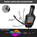 ONIKUMA K20 PS4 Headset Stereo Gaming Headset with Microphone/LED Light for XBox One/Laptop Tablet – Durable Build, Easy to Use