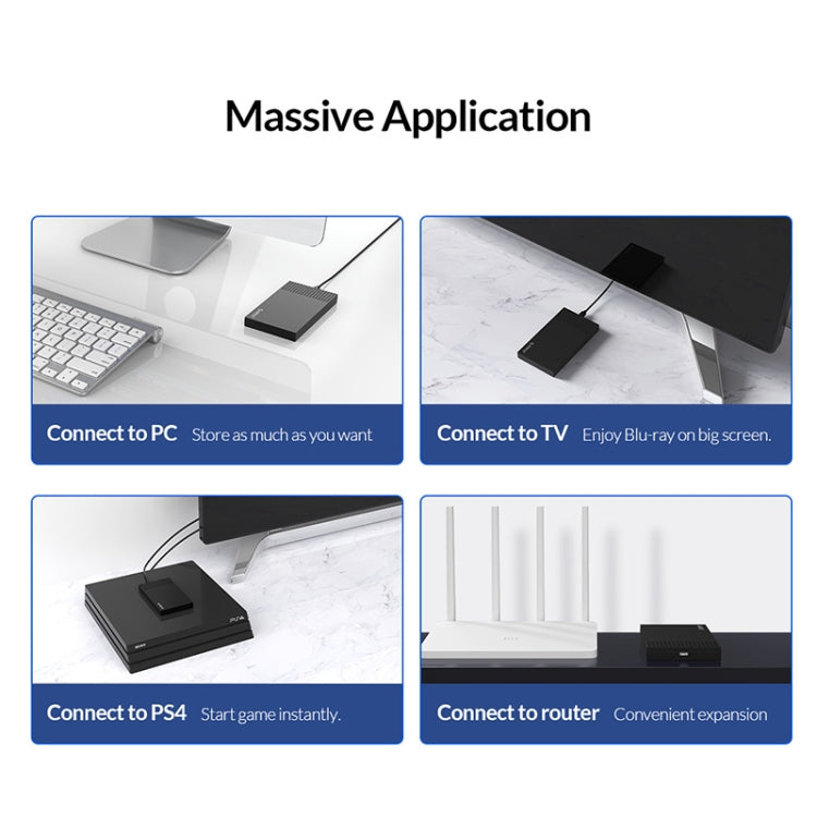 ORICO 2526C3 2.5 inch USB-C / Type-C Portable Hard Drive Enclosure – TPU