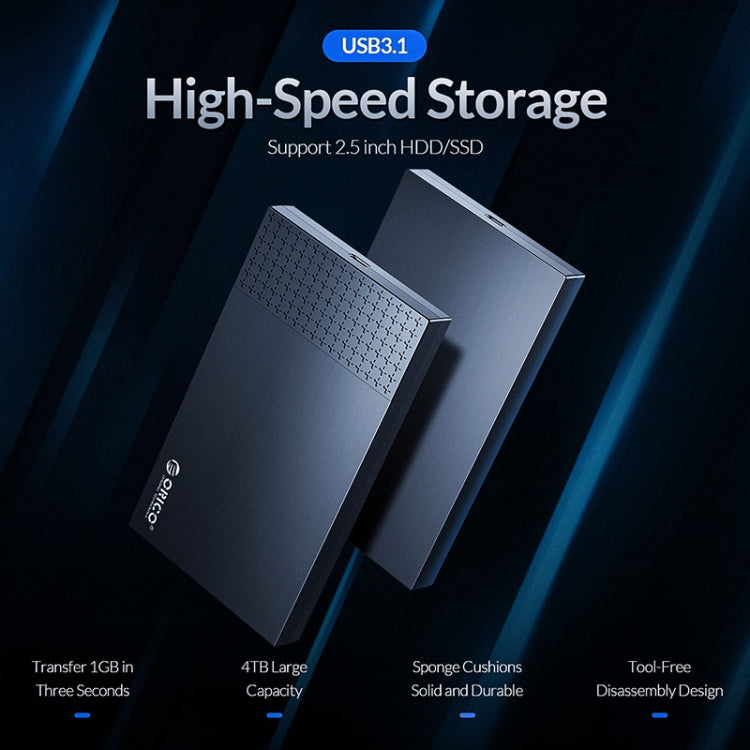 ORICO 2526C3 2.5 inch USB-C / Type-C Portable Hard Drive Enclosure – TPU