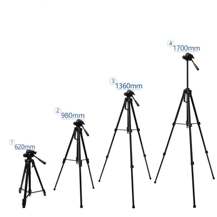 L-3600 Live Tripod with Three-Dimensional Damping Gimbal Detachable Quick Release Plate Height Adjustment 62-170cm for SLR Camera Live Light Projector ( Black), L-3600