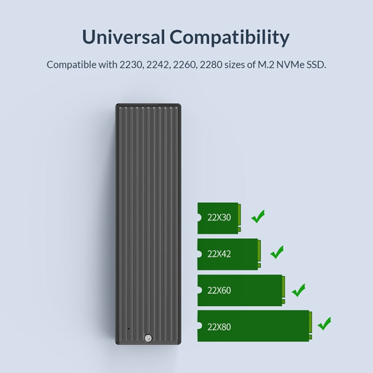 ORICO M2PV-C3 M.2 NVMe SSD Enclosure, ORICO M2PV-C3 – Aluminum Alloy, TPU