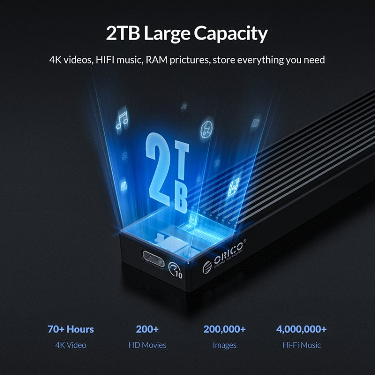 ORICO M2PV-C3 M.2 NVMe SSD Enclosure, ORICO M2PV-C3 – Aluminum Alloy, TPU