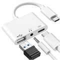 3 in 1 USB-C OTG Adapter with 3.5mm Headphone Jack, Compatible for iPad Pro and Type-C Jack Phone, 3 in 1 – Fast Charging