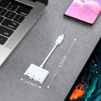 3 in 1 USB-C OTG Adapter with 3.5mm Headphone Jack, Compatible for iPad Pro and Type-C Jack Phone, 3 in 1 – Fast Charging