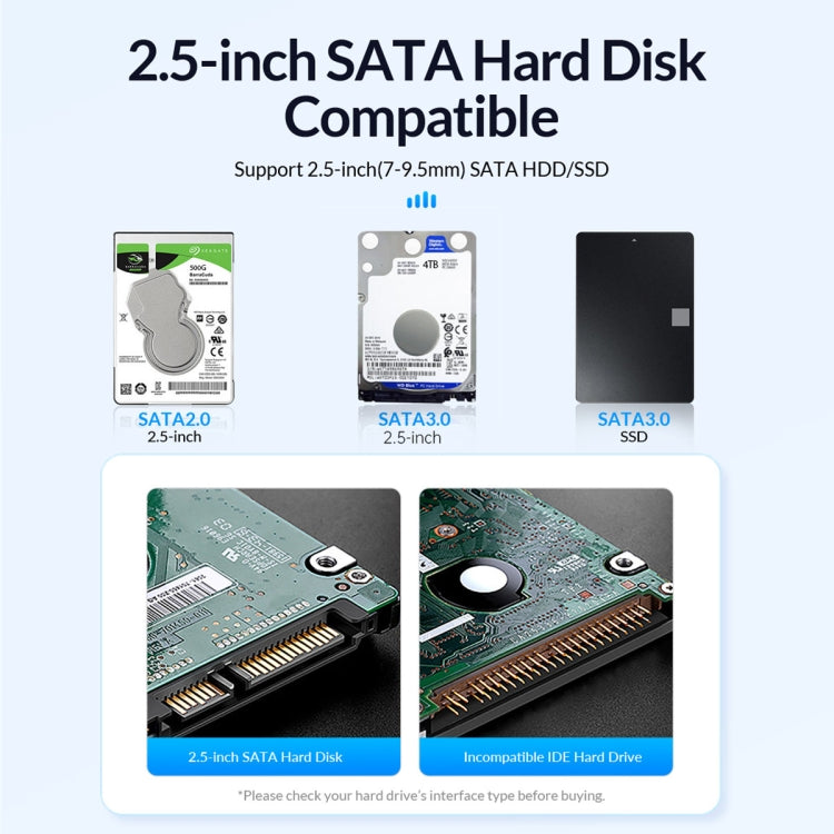 ORICO 2580U3 2.5 inch USB 3.0 SATA Hard Drive Enclosure Classic Mobile Hard Disk Box, 2580U3 – TPU