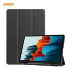ENKAY ENK-8011 PU Leather + TPU Smart Case with Pen Slot for Samsung Galaxy Tab S7 11.0 T870 / T875, For Galaxy Tab S8 / Galaxy Tab S7 11.0 For Galaxy Tab S8 Galaxy Tab S7 11.0 Black