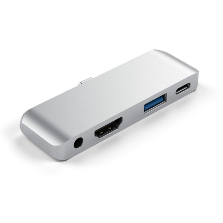 4 in 1 Type-C / USB-C to HDMI + AUX + USB + PD Type-C / USB-C HUB Adapter Multifunction HD Dock – Aluminum Alloy, TPU, 4K