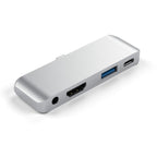 4 in 1 Type-C / USB-C to HDMI + AUX + USB + PD Type-C / USB-C HUB Adapter Multifunction HD Dock – Aluminum Alloy, TPU, 4K