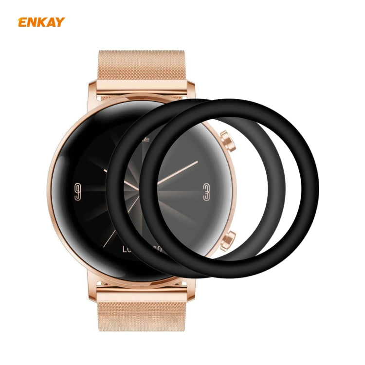 2 PCS ENKAY Hat-Prince 3D Full Screen Soft PC Edge + PMMA HD Screen Protector Film, For Huawei Watch GT 2 42mm, For Samsung Galaxy Active 2 40mm, For Samsung Galaxy Active 2 44mm, For Xiaomi Mi Band 4, For Fitbit Versa 2 For Huawei Watch GT 2 42mm