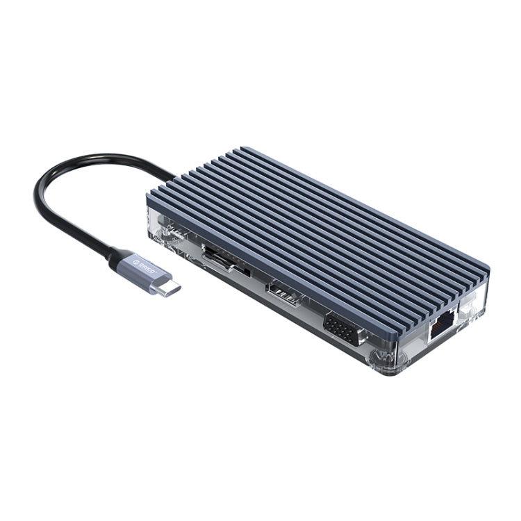 ORICO WB-11P 10 in 1 Type-C Transparent HUB, WB-11P – Aluminum Alloy, TPU, 4K