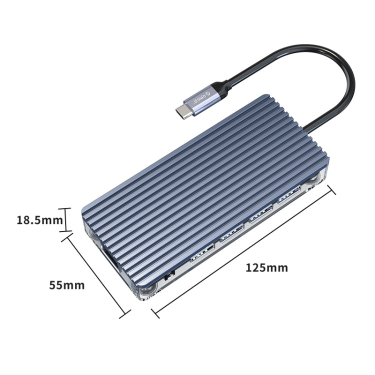 ORICO WB-11P 10 in 1 Type-C Transparent HUB, WB-11P – Aluminum Alloy, TPU, 4K
