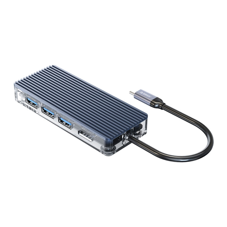 ORICO WB-8P 8-in-1 Type-C Transparent HUB, WB-8P – Aluminum Alloy, TPU, 4K WB-8P