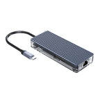 ORICO WB-8P 8-in-1 Type-C Transparent HUB, WB-8P – Aluminum Alloy, TPU, 4K