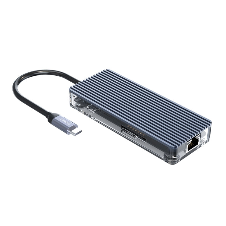 ORICO WB-8P 8-in-1 Type-C Transparent HUB, WB-8P – Aluminum Alloy, TPU, 4K