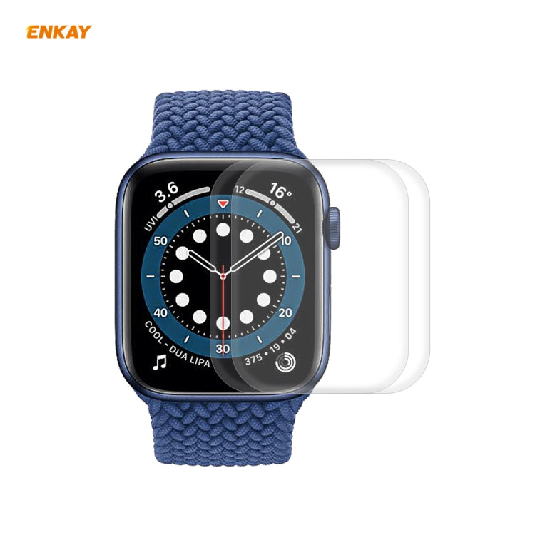 2 PCS For Apple Watch Series 6/5/4/SE 40mm ENKAY Hat-Prince 3D Full Screen PET Curved Hot Bending HD Screen Protector Film, For Apple Watch Series 6/5/4/SE 40mm For Apple Watch Series 6 5 4 SE 40mm Transparent