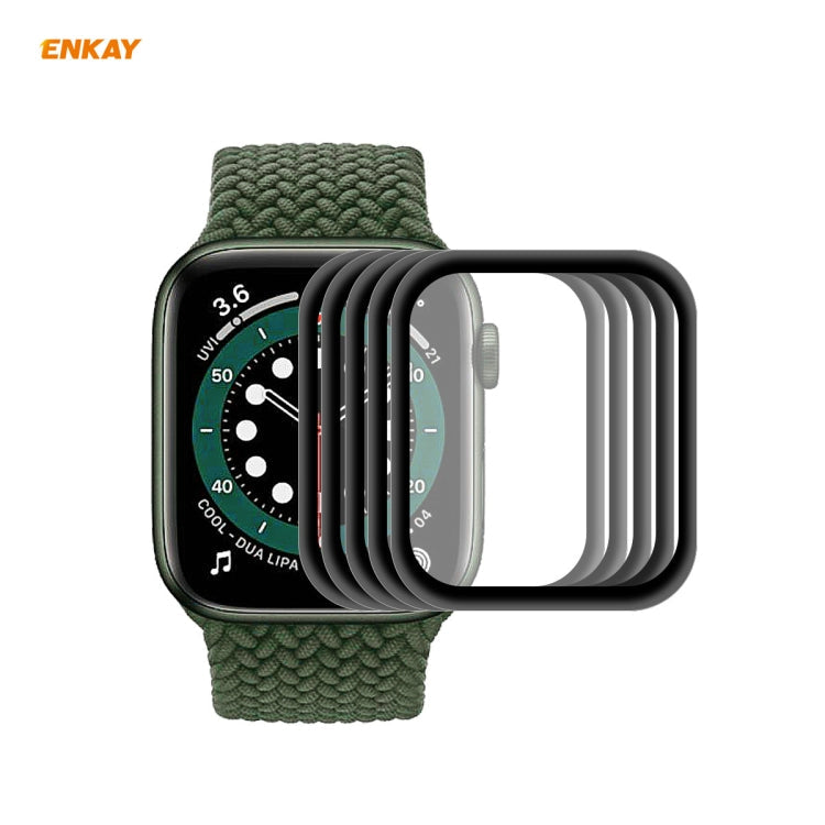 5 PCS For Apple Watch Series 6/5/4/SE 44mm ENKAY Hat-Prince 3D Full Screen PET Curved Hot Bending HD Screen Protector Film, For Apple Watch Series 6/5/4/SE 44mm For Apple Watch Series 6 5 4 SE 44mm Black