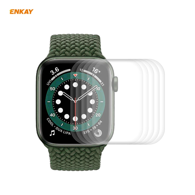 5 PCS For Apple Watch Series 6/5/4/SE 44mm ENKAY Hat-Prince 3D Full Screen PET Curved Hot Bending HD Screen Protector Film, For Apple Watch Series 6/5/4/SE 44mm For Apple Watch Series 6 5 4 SE 44mm Transparent