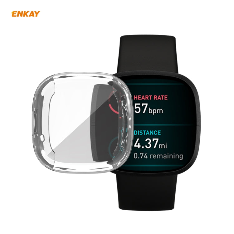 For Fitbit Versa 3 / Fitbit Sense ENKAY Hat-Prince ENK-AC8208 Full Coverage Transparent TPU Soft Case Default Title