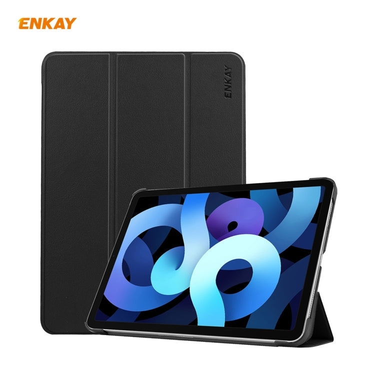 ENKAY 3-folding Plastic Leather Smart Tablet Case, For iPad Air 11 2024 / Pro 11 2018 / Air 10.9 2022 For iPad Air 11 2024 Pro 11 2018 Air 10.9 2022 Dark Blue