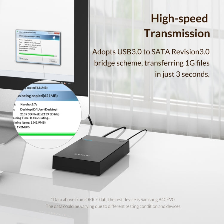 ORICO 3599U3 2.5 / 3.5-Inch Portable Hard-Drive Enclosure, EU Plug, EU Plug – TPU