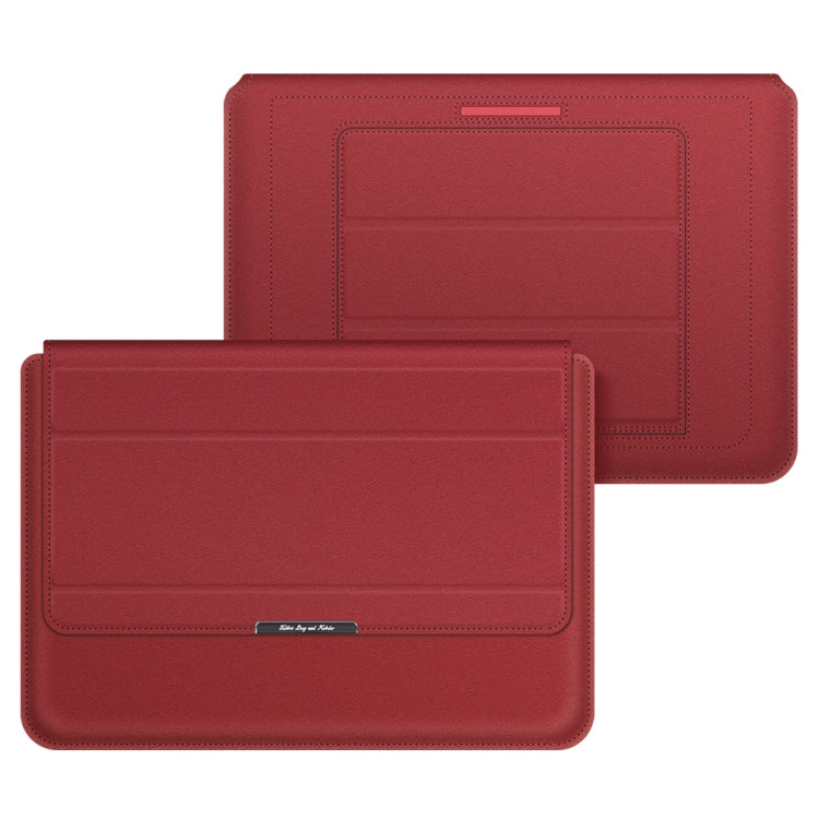 4 in 1 Uuniversal Laptop Holder PU Waterproof Protection Wrist Laptop Bag, 11/12inch, 13/14inch, 15/16inch – Waterproof, Magnetic, Leather 11 12inch Red