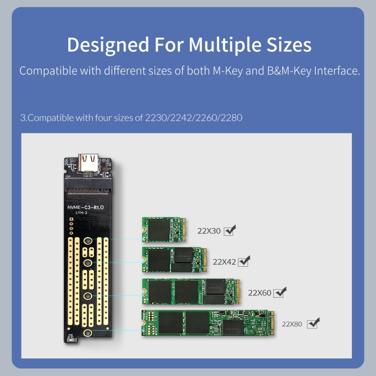 ORICO M2PAC3-G20 USB3.2 20Gbps M.2 NVMe SSD Enclosure – Aluminum Alloy, TPU