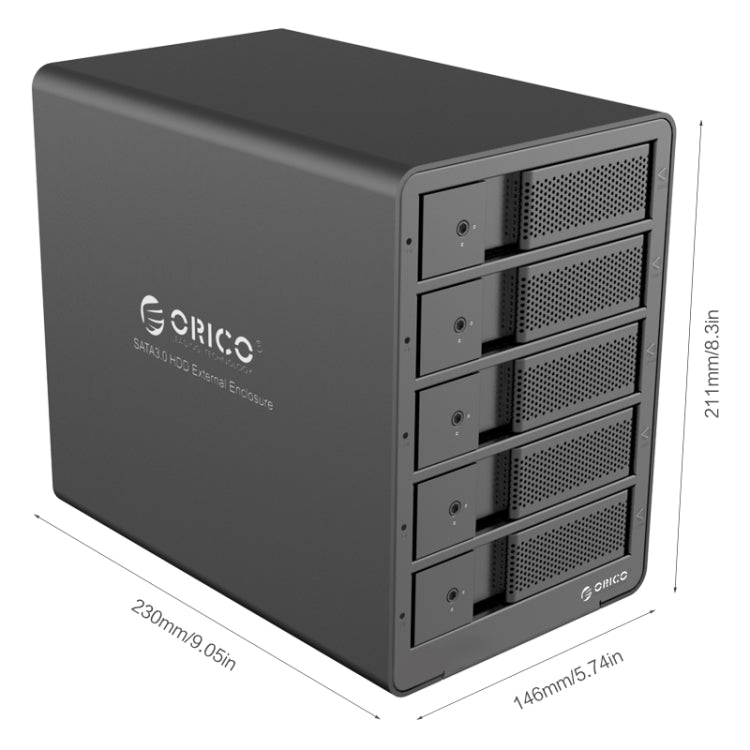 ORICO 9558RU3-V1-BK 3.5-Inch External Hard Drive Enclosure, 9558RU3-V1-BK – Aluminum Alloy, TPU