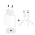 2 in 1 PD 20W Single USB-C / Type-C Port Travel Charger + 3A PD3.0 USB-C / Type-C to 8 Pin Fast Charge Data Cable Set, Cable Length: 2m, EU Plug, 20W 2m – Data Transmission, TPU
