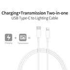 2 in 1 PD 20W Single USB-C / Type-C Port Travel Charger + 3A PD3.0 USB-C / Type-C to 8 Pin Fast Charge Data Cable Set, Cable Length: 2m, EU Plug, 20W 2m – Data Transmission, TPU