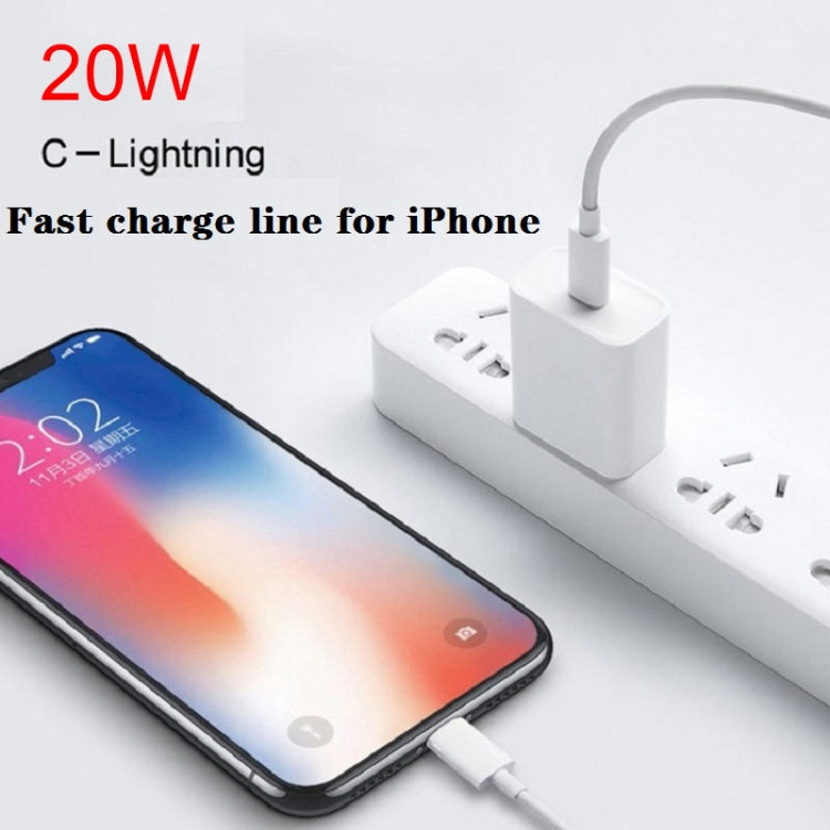 2 in 1 PD 20W Single USB-C / Type-C Port Travel Charger + 3A PD3.0 USB-C / Type-C to 8 Pin Fast Charge Data Cable Set, Cable Length: 2m, EU Plug, 20W 2m – Data Transmission, TPU