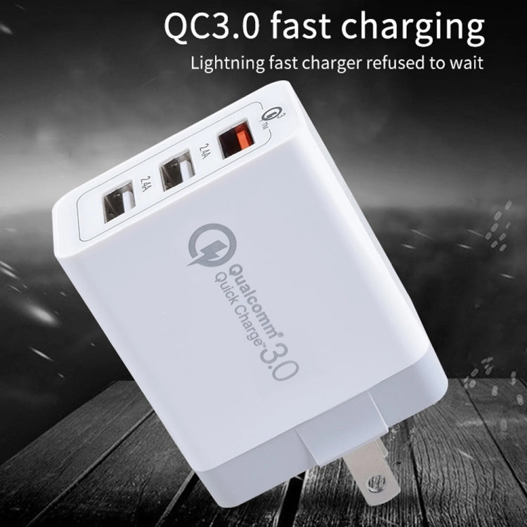 SDC-30W 2 in 1 USB to Micro USB Data Cable + 30W QC 3.0 USB + 2.4A Dual USB 2.0 Ports Mobile Phone Tablet PC Universal Quick Charger Travel Charger Set, US Plug, with Micro USB Cable, US Plug – Fast Charging, Data Transmission, TPU