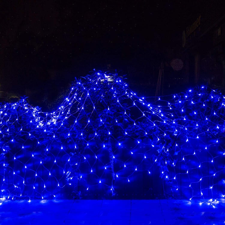 4x6m 672 LEDs Waterproof Fishing Net Lights Curtain String Lights Fairy Wedding Party Holiday Decoration Lamps 220V, EU Plug – Waterproof Blue Light