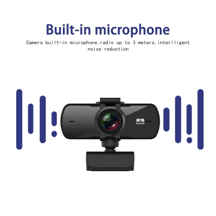 C5 4 Million Pixel Auto Focus 2K Full HD Webcam 360 Rotation USB Driver-free Live Broadcast WebCamera with Mic, C5 – TPU