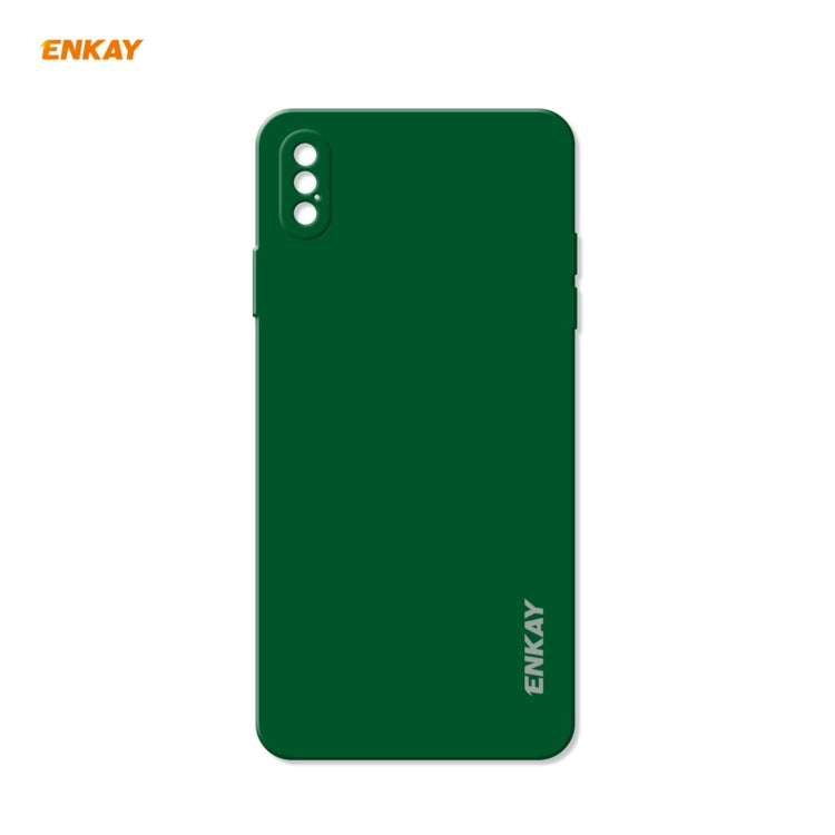 ENKAY ENK-PC071 Hat-Prince Liquid Silicone Straight Edge Shockproof Protective Case For iPhone XS / X, For iPhone XS For iPhone XS Dark Green