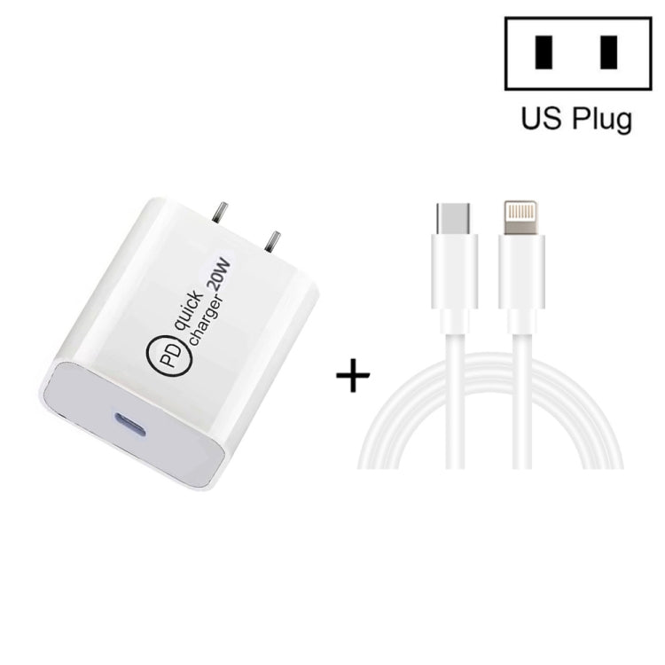SDC-20W 2 in 1 PD 20W USB-C / Type-C Travel Charger + 3A PD3.0 USB-C / Type-C to 8 Pin Fast Charge Data Cable Set, Cable Length: 1m,, US Plug, EU Plug, UK Plug – Data Transmission, TPU