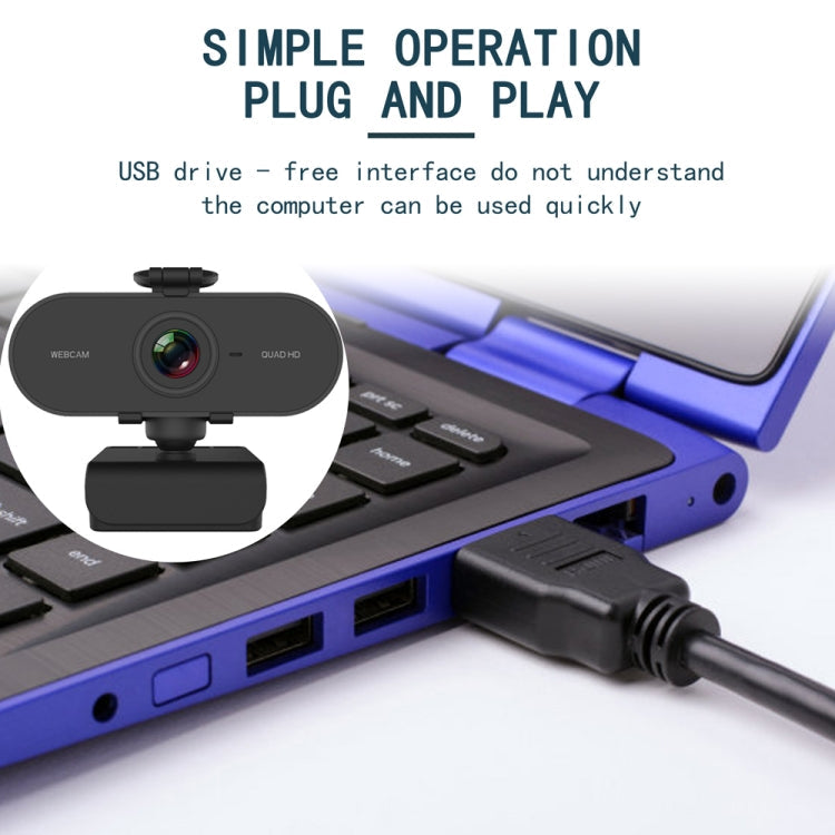B1 4 Million Pixels 2K Resolution HD 1080P 360 Degrees Rotation Webcam with Mic & Tripod – TPU