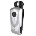 F930 CSR4.1 Retractable Cable Caller Vibration Reminder Anti-theft Bluetooth Headset, Silver Silver