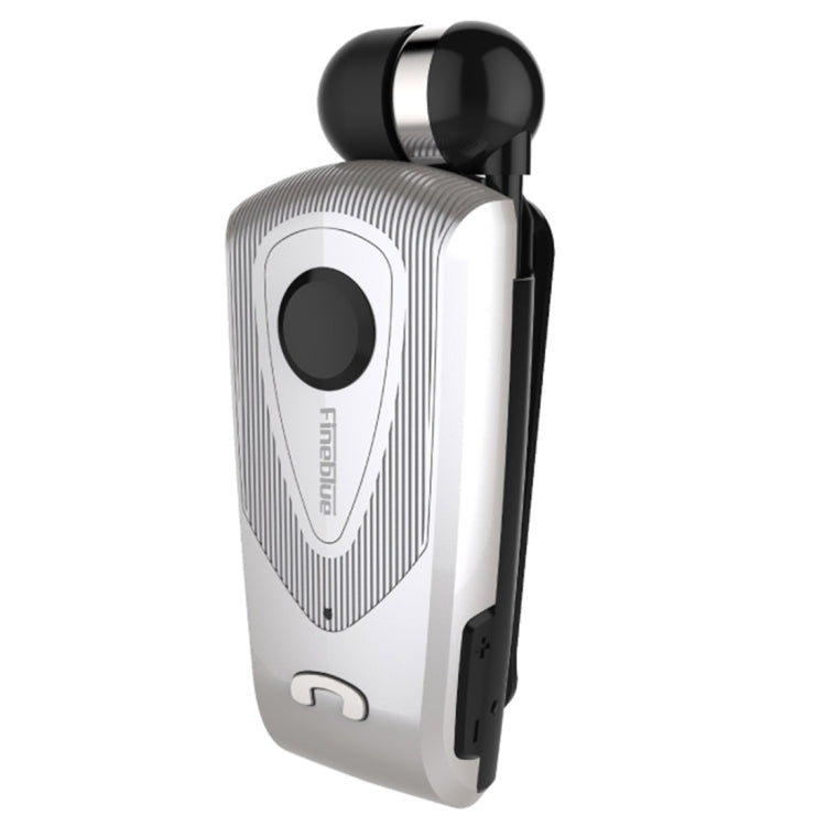 F930 CSR4.1 Retractable Cable Caller Vibration Reminder Anti-theft Bluetooth Headset, Silver Silver