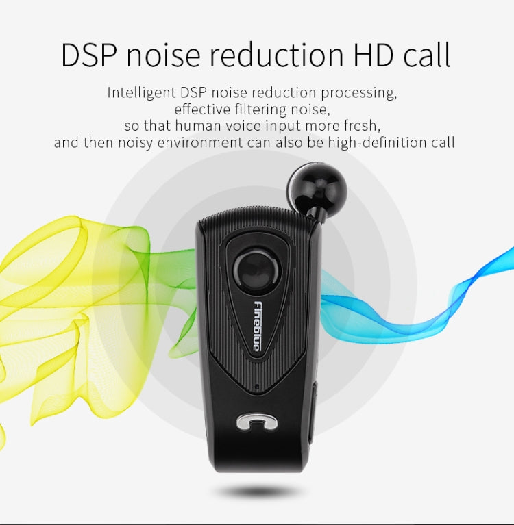 F930 CSR4.1 Retractable Cable Caller Vibration Reminder Anti-theft Bluetooth Headset, Silver