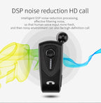 F930 CSR4.1 Retractable Cable Caller Vibration Reminder Anti-theft Bluetooth Headset, Silver