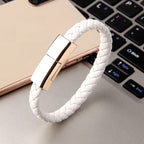 XJ-26 2.4A USB to Micro USB Creative Bracelet Data Cable, Cable Length: 22.5cm, XJ-26 Micro USB, 22.5cm Micro USB – Magnetic, Leather, Aluminum Alloy