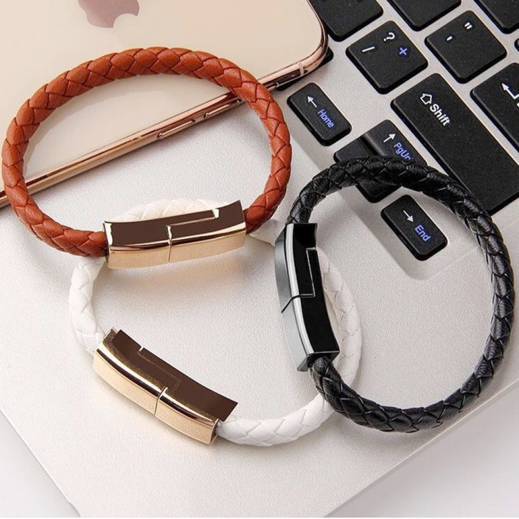 XJ-26 2.4A USB to Micro USB Creative Bracelet Data Cable, Cable Length: 22.5cm, XJ-26 Micro USB, 22.5cm Micro USB – Magnetic, Leather, Aluminum Alloy