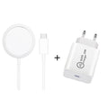 XJ-31 2 in 1 15W Magnetic Wireless Charger + PD 20W USB-C / Type-C Travel Charger Set for iPhone 12 Series, EU Plug, US Plug, UK Plug EU Plug