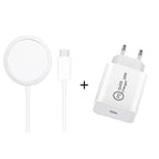 XJ-31 2 in 1 15W Magnetic Wireless Charger + PD 20W USB-C / Type-C Travel Charger Set for iPhone 12 Series, EU Plug, US Plug, UK Plug EU Plug
