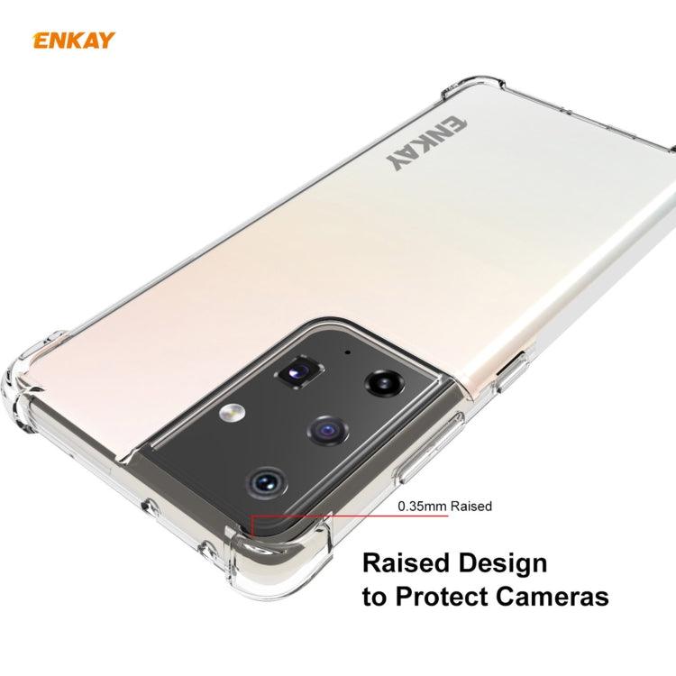 Hat-Prince ENKAY Clear TPU Shockproof Case Soft Anti-slip Cover + 3D Full Screen PET Curved Hot Bending HD Screen Protector Soft Film, Support Fingerprint Unlock, For Samsung Galaxy S21 Ultra 5G, For Xiaomi Mi 11
